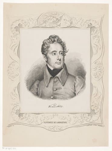 Portret van Alphonse de Lamartine by J. Koole