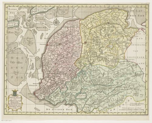 Topografische kaart van Friesland by Abraham van Krevelt