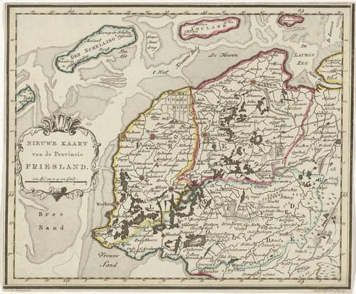 Kaart van Friesland by Hendrik Kloekhoff