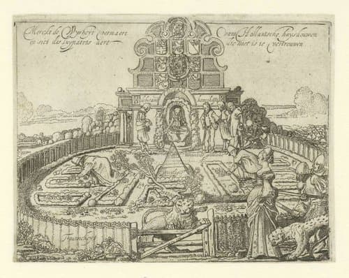 Allegorie op de onbetrouwbaarheid van Spanje en de vrijheid en welstand van de Zeven Provinciën: de Hollandse Tuin by Willem Pietersz Buytewech