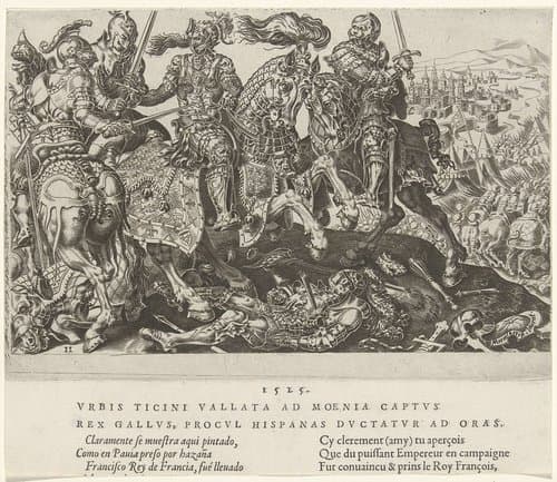 Gevangename van Frans I tijdens de slag van Pavia, 1525 by Dirck Volckertsz. Coornhert