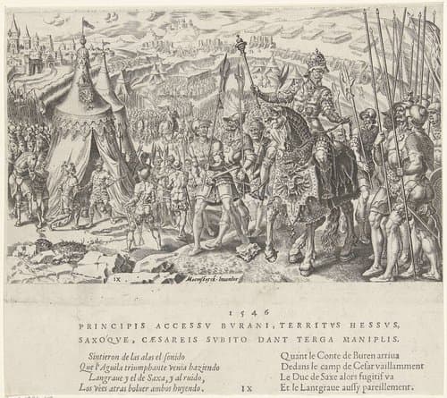 Keizerlijk kamp te Ingolstadt by Dirck Volckertsz. Coornhert