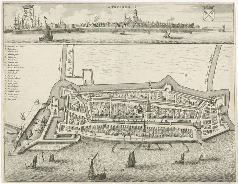 Plattegrond van Stavoren by Jacob van Meurs