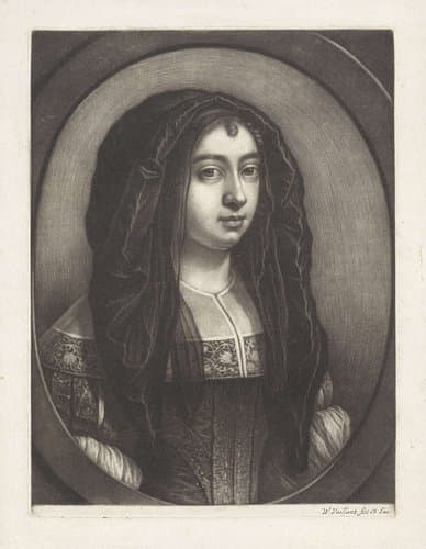 Portret van een jonge vrouw met een hoofddoek by Wallerant Vaillant