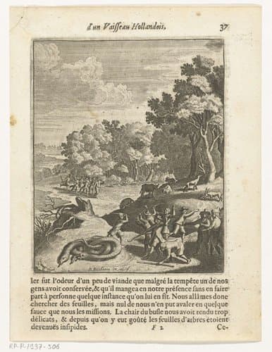 Jacht op twee slangen by Dirck Bosboom