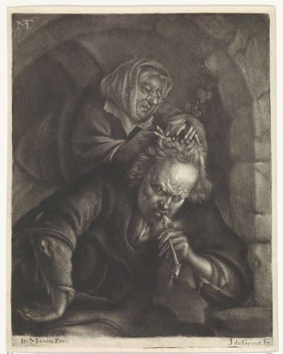 Een vrouw luist een man by Johannes de Groot (II)