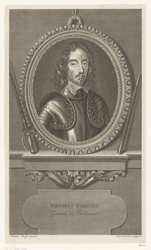 Portret van Thomas Fairfax by Pierre Drevet