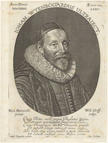 Portret van Johannes Wtenbogaert op 75-jarige leeftijd by Willem Jacobsz Delff