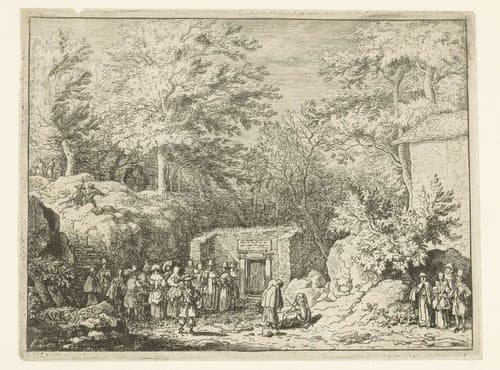 Gezicht op de bron van Sauvenière by Allaert van Everdingen