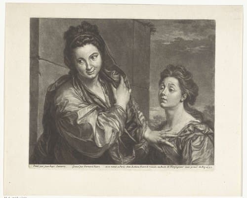 Twee vrouwen bij een muur