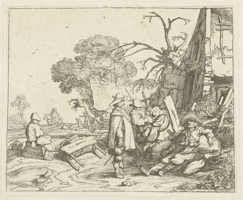 Landschap met soldaten by Pieter de Molijn
