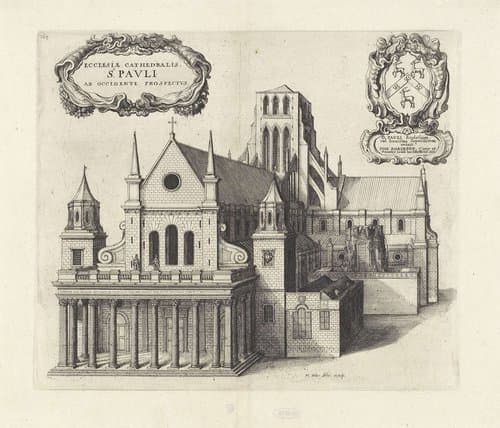 Westgevel van de Saint Paul's Cathedral in Londen by Wenceslaus Hollar