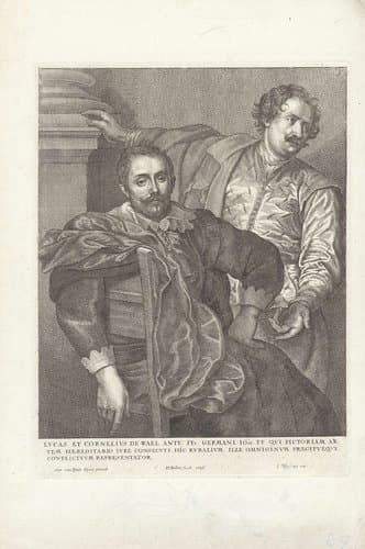 Portret van Lucas de Wael en Cornelis de Wael by Wenceslaus Hollar