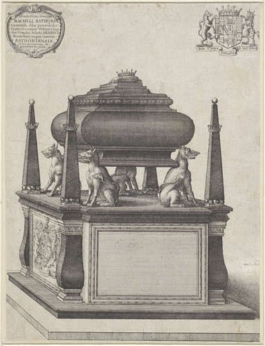 Grafmonument van Henry Bourchier, vijfde graaf van Bath by Wenceslaus Hollar