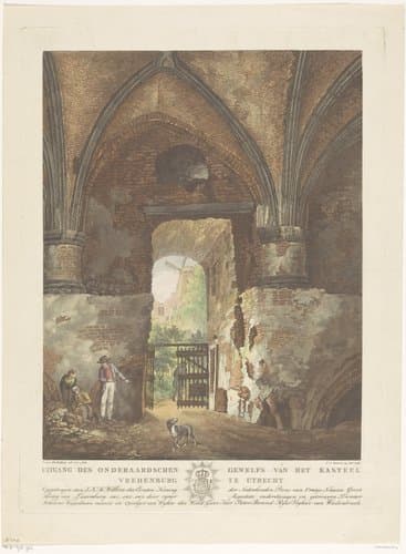Gezicht vanuit het onderaards gewelf van kasteel Vredenburg in Utrecht