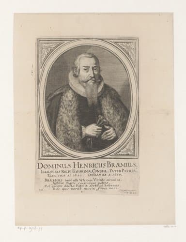Portret van Henricus Braemius by Conrad Meyer