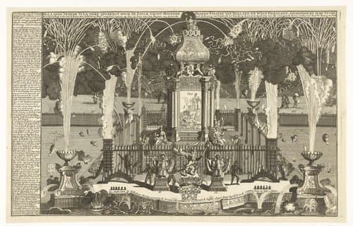 Vuurwerk ter ere van de vrede van Utrecht, 1713 by Pieter van Buysen jr.