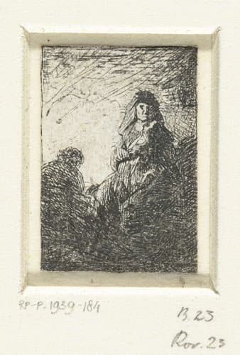 Staande vrouw en zittende man by Jan Lievens