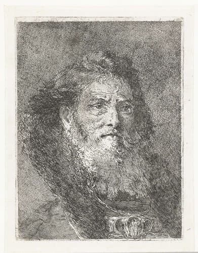Man zonder hoofddeksel by Giovanni Domenico Tiepolo