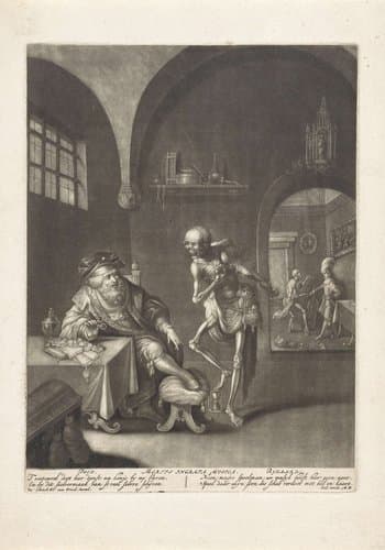 Rijke man en de Dood by Pieter Schenk (I)