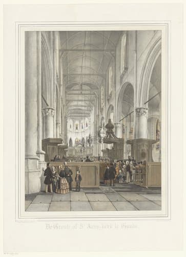 Interieur van de Sint-Janskerk te Gouda by Dirk Johannes van Vreumingen Dz.