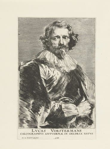 Portret van Lucas Vorsterman I by Anthony van Dyck