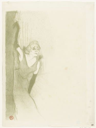 Portrait of the Singer Yvette Guilbert on Stage by Henri de Toulouse-Lautrec