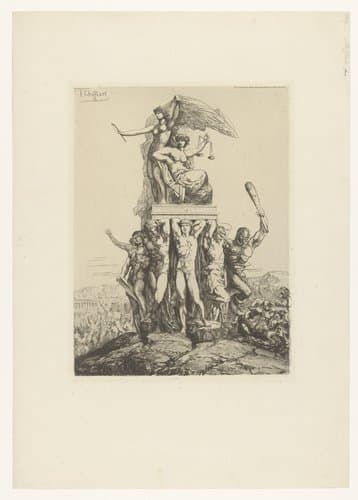 Allegorische voorstelling met Justitia en de Waarheid