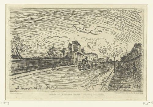 Sortie de la Maison Cochin (Faubourg Saint-Jacques) by Johan Barthold Jongkind