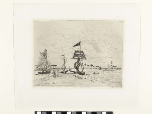Aanlegsteiger bij Honfleur by Johan Barthold Jongkind