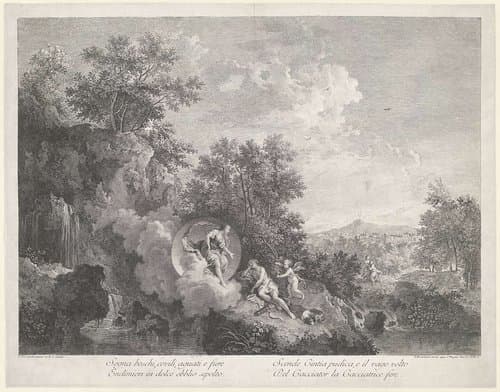 Diana bezoekt slapende Endymion by Francesco Bartolozzi