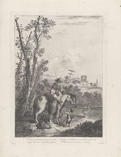 Landschap met reizigers by Francesco Bartolozzi