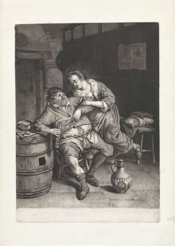 Boer en een vrouw by Jacob Gole