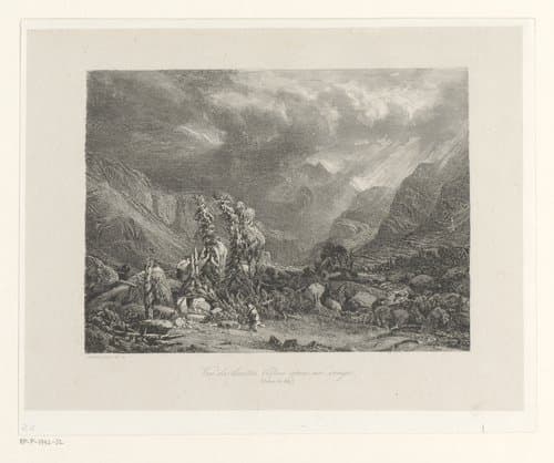 Berglandschap met figuren in een vallei na een storm by Alexandre Calame