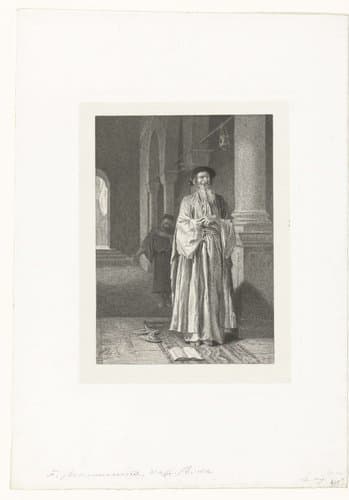 Farizeeër en tollenaar bidden in tempel by Félix Bracquemond