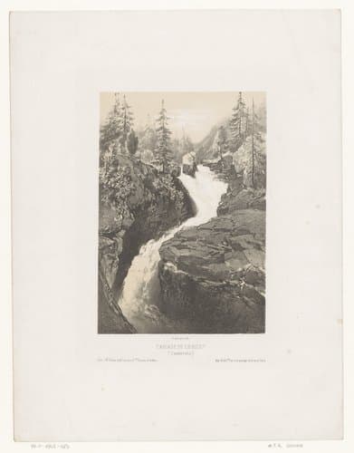 Zicht op het wateral van Cerisey bij Cauterets by Maxime François Antoine Lalanne