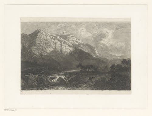 Zwitsers berglandschap met een rivier by Alexandre Calame