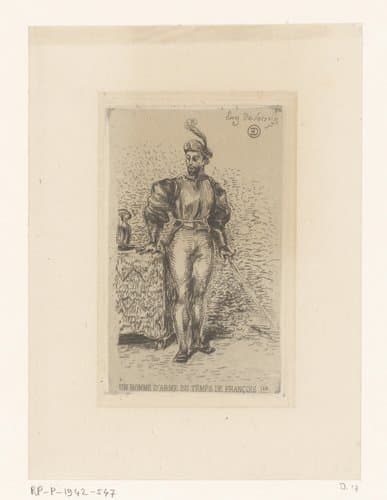 Soldaat met zwaard by Eugène Delacroix