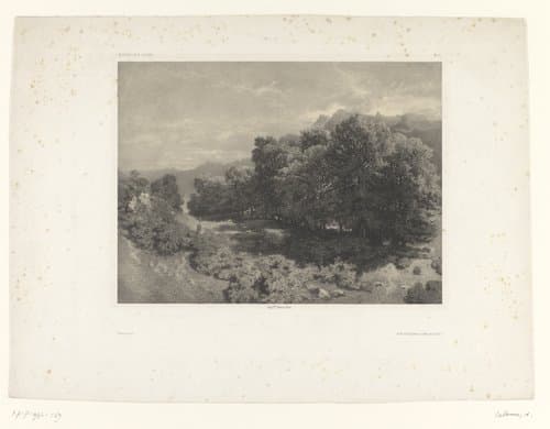 Berglandschap met bos by Alexandre Calame