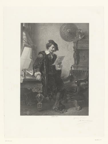 Rembrandt in zijn atelier by Adolphe Mouilleron