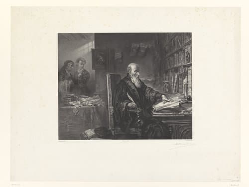 Kanselier Michel de l'Hospital schrijft zijn testament by Adolphe Mouilleron