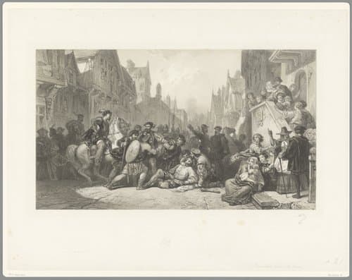 De moord op James Stewart, graaf van Moray by Adolphe Mouilleron