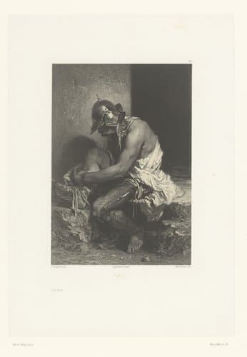 Gewonde soldaat verbindt zijn voet by Adolphe Mouilleron