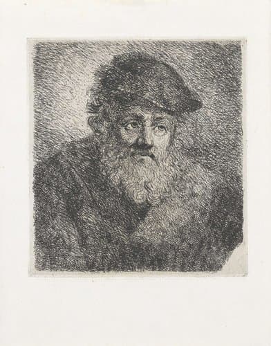 Oude man met baard en muts by Cornelia Scheffer-Lamme