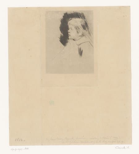 Kinderkopje (gesigneerd) by Mary Cassatt