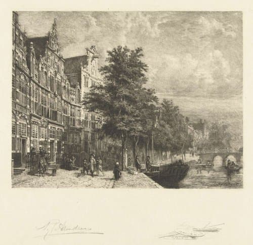 Gezicht op de Herengracht by Petrus Johannes Arendzen