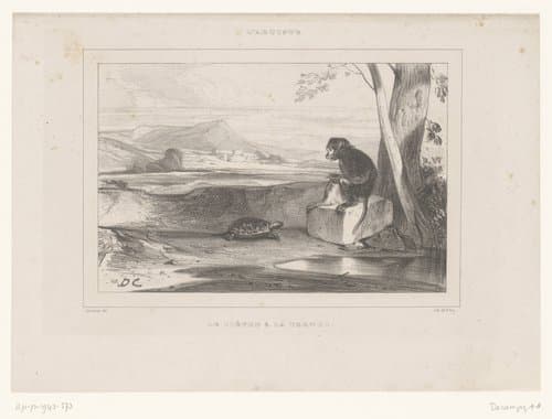 Le lièvre et la tortue by Alexandre-Gabriel Decamps