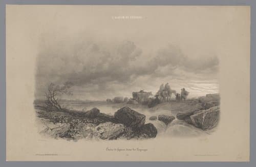 Studies van figuren in een landschap by Fortuné Férogio