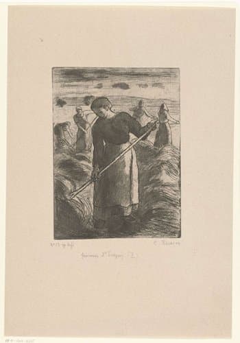 Faneuses d'Eragny (Z) by Camille Jacob Pissarro