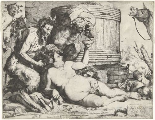 Silenus bij het wijnvat by Jusepe de Ribera
